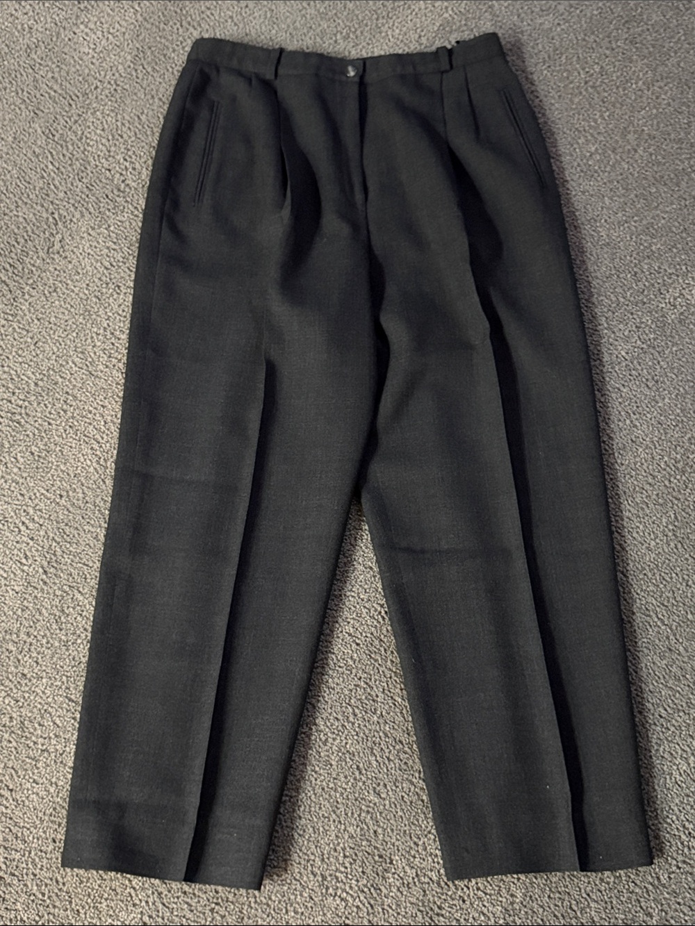 Talbots Dress Pants. Dark Gray Pleated Fully Lined Wool. Size 12 Petites
